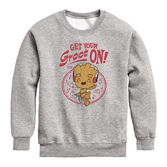 Boys 8-20 Marvel Guardians Of The Galaxy Get Your Groot On Crew Fleece Sweatshirt