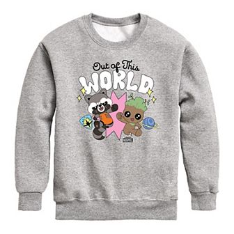 Boys 8-20 Marvel Guardians Of The Galaxy Out Of This World Crew Fleece Sweatshirt