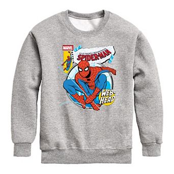 Boys 8-20 Marvel Your Friendly Neighborhood Spider-Man Comic Cover Crew Fleece Sweatshirt