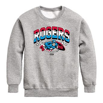 Boys 8-20 Marvel Captain America Rogers Crew Fleece Sweatshirt