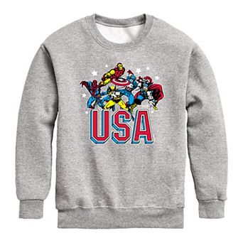 Boys 8-20 Marvel USA Crew Fleece Sweatshirt