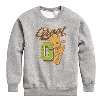 Boys 8-20 Marvel Guardians Of The Galaxy Groot Collegiate Crew Fleece Sweatshirt