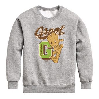 Boys 8-20 Marvel Guardians Of The Galaxy Groot Collegiate Crew Fleece Sweatshirt