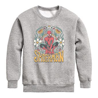Boys 8-20 Marvel Spider-Man Vintage Florals Crew Fleece Sweatshirt