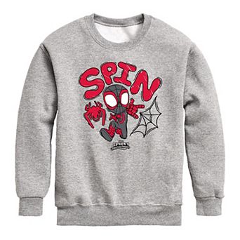 Boys 8-20 Marvel Spidey And His Amazing Friends Spin Sketch Crew Fleece Sweatshirt