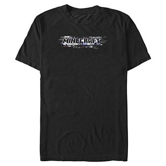 Big & Tall Minecraft Glitchy Logo Graphic Tee