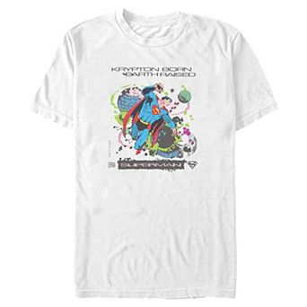 Big & Tall Superman Krypton Born Earth Raised Graphic Tee