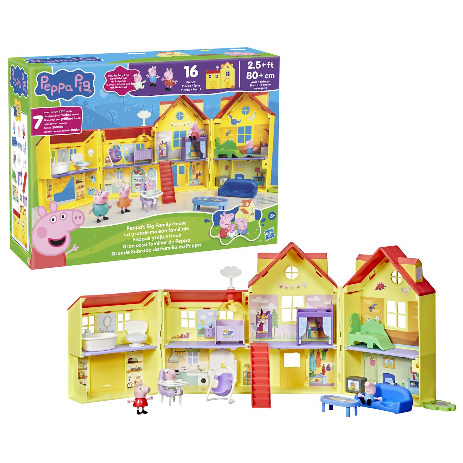 Детский игровой набор Peppa Pig Peppa's Big Family House Playset with 16 Accessories by Hasbro — фото 1