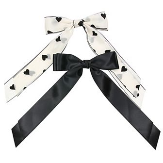 Limited Too 2 pk Hearts & Satin Bow Barrette Hair Clips