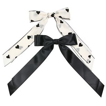 Limited Too 2 pk Hearts & Satin Bow Barrette Hair Clips