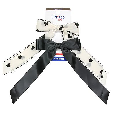 Limited Too 2-Pk. Hearts & Satin Bow Barrette Hair Clips