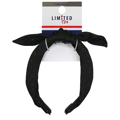 Girls Limited Too Glitter Satin Bow Headband