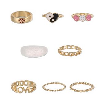Limited Too Kids 8 pc Ring Set