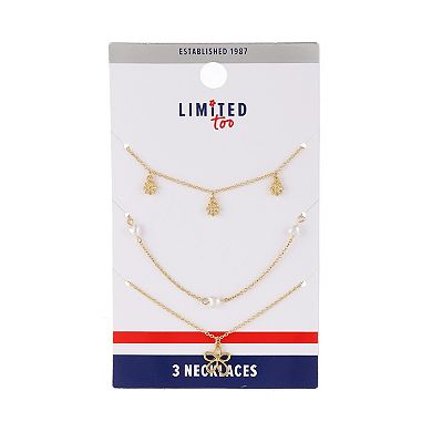 Girls Limited Too 3 Pack Flower Necklaces