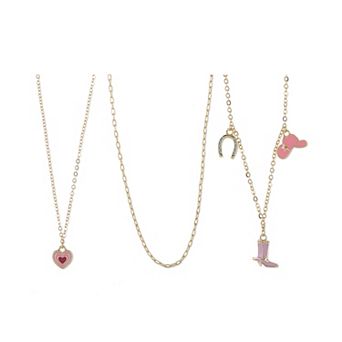 Girls Limited Too 3 pk Western Cowgirl Pendant Necklaces