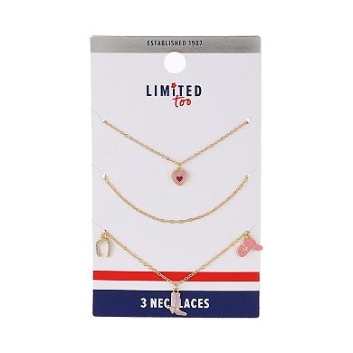 Girls Limited Too 3-pk. Western Cowgirl Pendant Necklaces