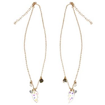 Limited Too Kids 2 pc Heart BFF Pendant Necklace Set