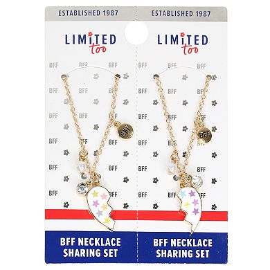 Limited Too Kids 2-Piece Heart BFF Pendant Necklace Set