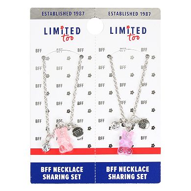 Limited Too Kids 2-Piece Gummy Bear BFF Pendant Necklace Set