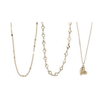 Girls Limited Too 3 pk Heart Chain Necklaces