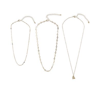 Girls Limited Too 3-pk. Heart Chain Necklaces