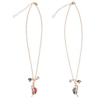 Limited Too Kids 2 pc Butterfly BFF Pendant Necklace Set