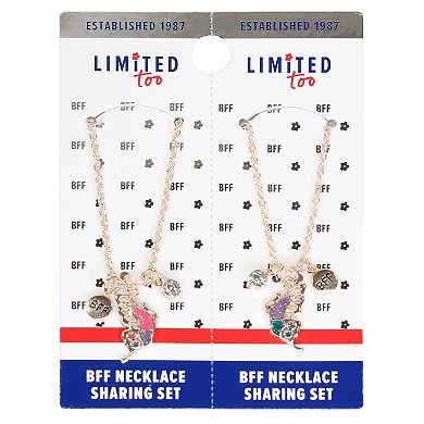 Limited Too Kids 2-Piece Butterfly BFF Pendant Necklace Set