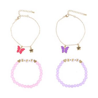 Girls Limited Too 4 pk Butterfly BFF Bracelet Set