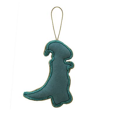 St. Nicholas Square Beaded Dinosaur Christmas Ornament