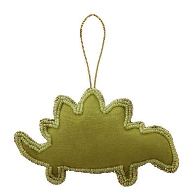 St. Nicholas Square Beaded Dinosaur Christmas Ornament