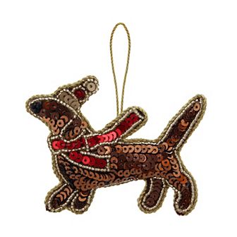 St. Nicholas Square® Sequin Festive Dog Christmas Ornament
