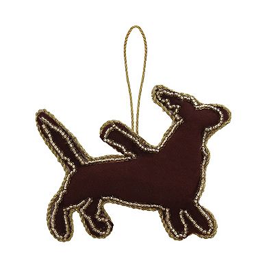 St. Nicholas Square Sequin Festive Dog Christmas Ornament