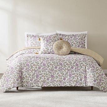 Lush Decor Lillian 5 pc Block Print Reversible Comforter Set
