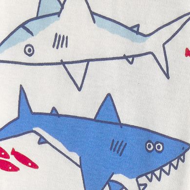 Baby Carter’s Shark Print Cotton Snug Fit Footed Pajamas