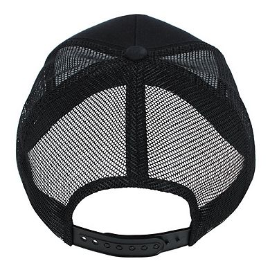 CTM Men's Lion Embriodered Patch Mesh Back Trucker Hat