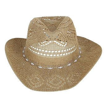 David & Young Women's Straw Cowboy Hat with Pearl Hatband