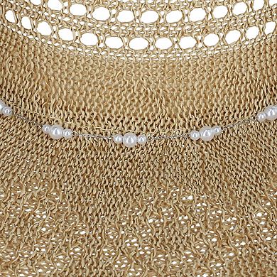 David & Young Women's Straw Cowboy Hat with Pearl Hatband