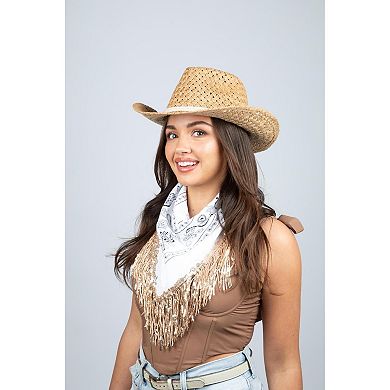 David & Young Women's Sequins Fringe 21x 21 inch Bandana