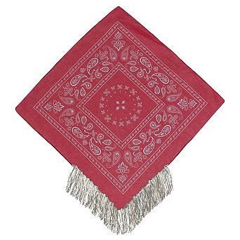 David & Young Women's Sequins Fringe 21x 21 inch Bandana