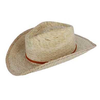 CTM Men's Cabo Straw Cowboy Hat with Shapeable Brim