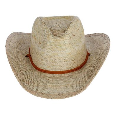 CTM Men's Cabo Straw Cowboy Hat with Shapeable Brim
