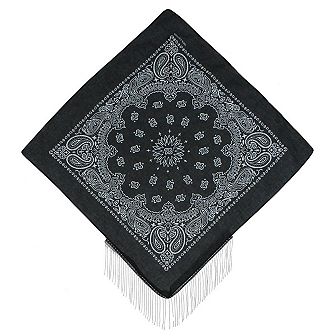 David & Young Women's Bling Chain Fringe 21 x 21 Bandana