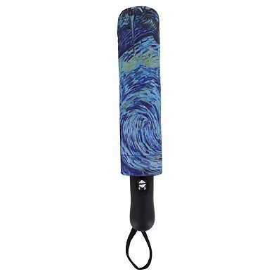 CTM Women's Van Gogh Starry Night Auto Open Compact Umbrella