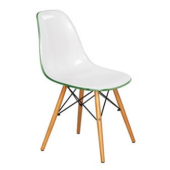 LeisureMod Cresco Mid-Century Modern Acrylic Dining Chair with Wooden Dowel Eiffel Legs