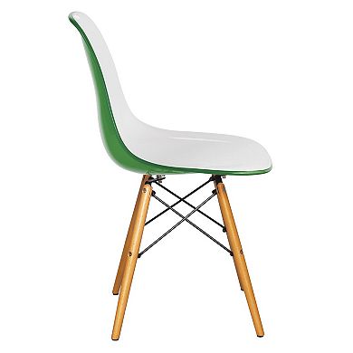 LeisureMod Cresco Mid-Century Modern Acrylic Dining Chair with Wooden Dowel Eiffel Legs