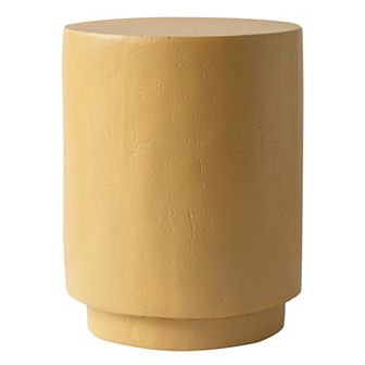 LeisureMod Ramble 14” Wide Round Side Table in Fiberstone End Table with Tapered Base