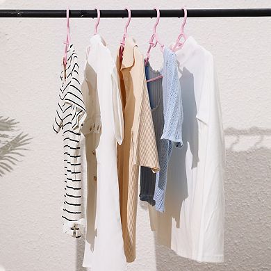 30 Pack Plastic Non-Slip Hangers, Durable 360-degree Space Saving Clothes Hangers for Clothing