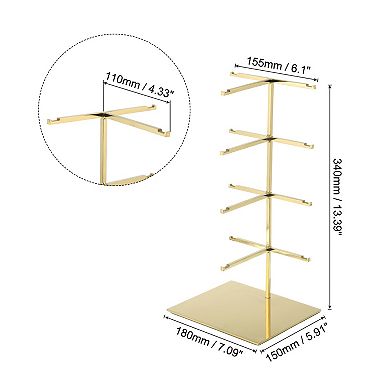 Sunglasses Display Stand, 1Pcs - 4-tier Stainless Steel Sunglass Rack with Jewelry Holder Base
