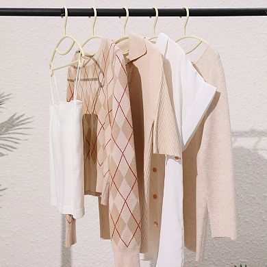 10 Pack Plastic Non-Slip Hangers, Durable Space Saving Clothes Hangers for Clothing, Closet, Pants