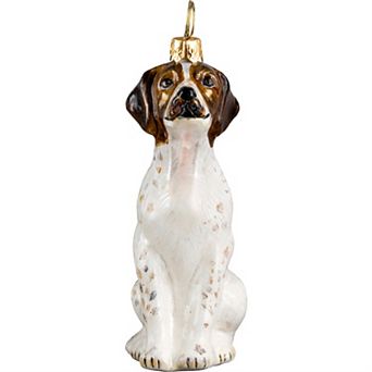Joy To The World American Foxhound Polish Glass Christmas Ornament